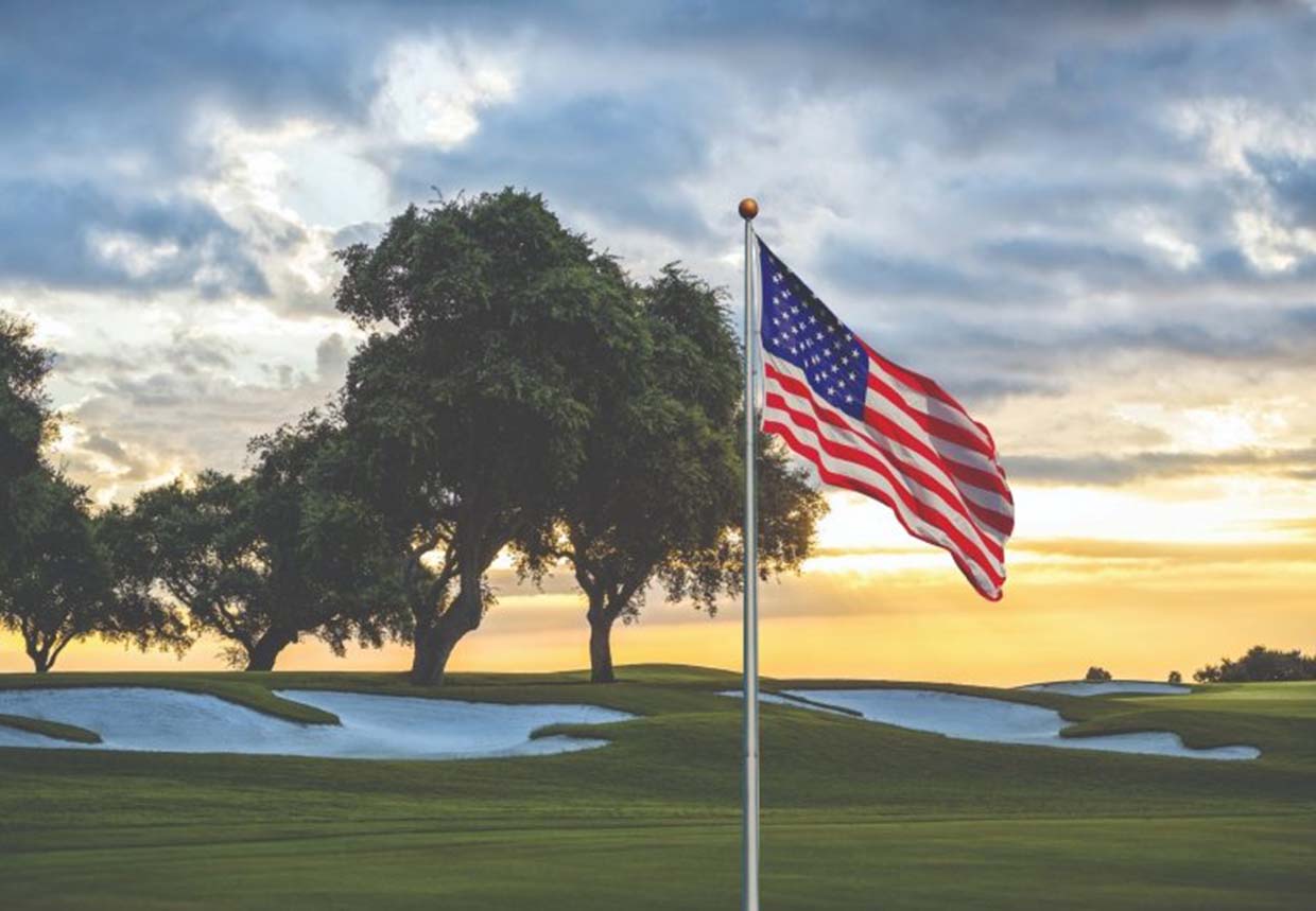 American Flag on Golf Course