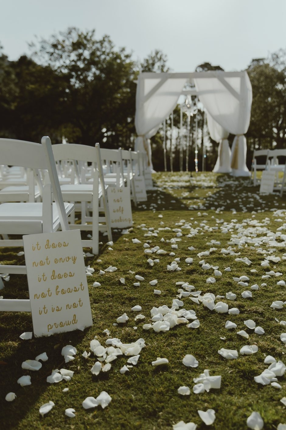 Outdoor wedding setup